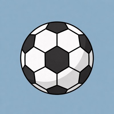 Soccer Ball on Blue Background