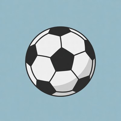 Black and white soccer ball illustration