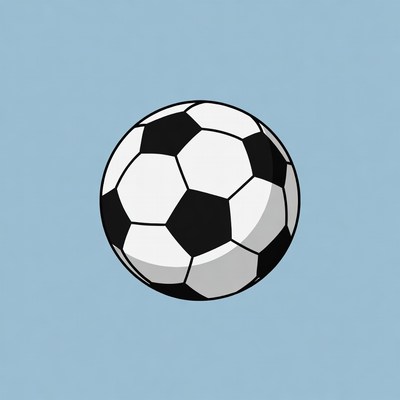 Soccer Ball on Blue Background
