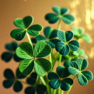 Cluster of Four-Leaf Clovers