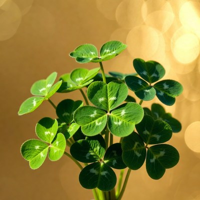 Four-leaf clover on bokeh background