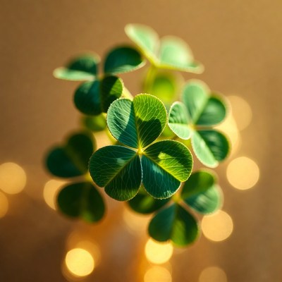 Four-leaf clover closeup