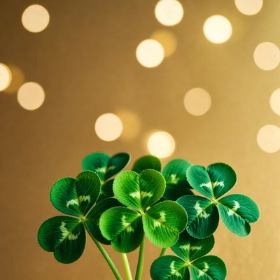 Four-leaf clover on bokeh background