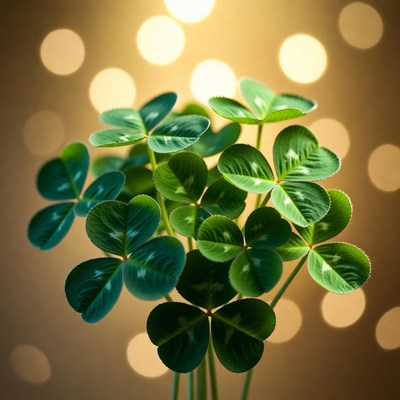 Four-leaf clover on bokeh background