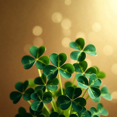 Cluster of Four-Leaf Clovers