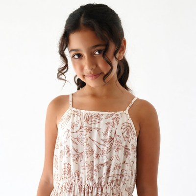 Young girl in floral tank dress