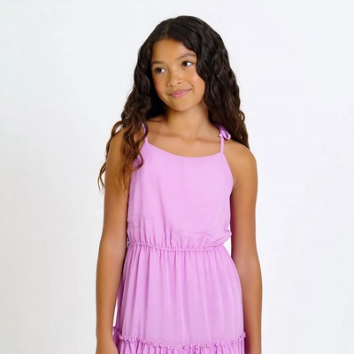 Young girl in pink dress