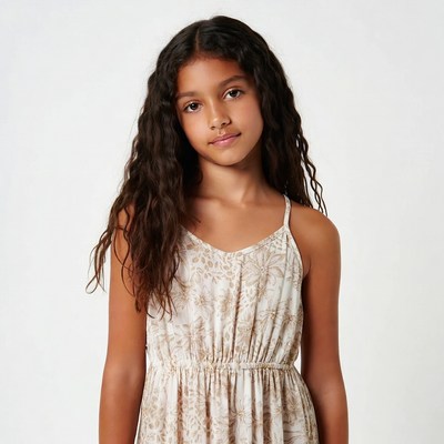 Young girl in floral sundress