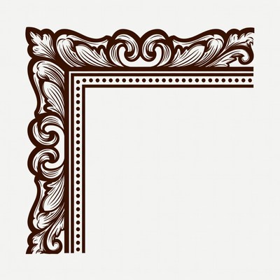 Ornate vector picture frame corner