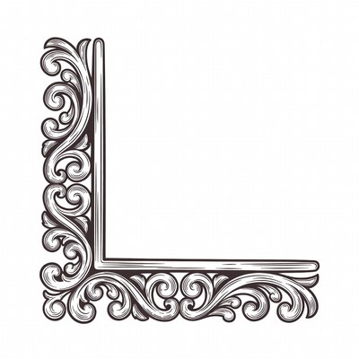 Ornate Victorian L-Shaped Corner Border