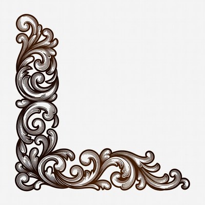 Ornate Floral Corner Border