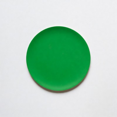 Green Plate on White Background