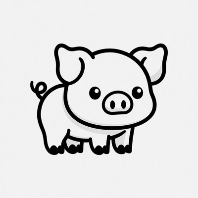 Cute cartoon baby pig