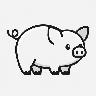 Cute cartoon pig illustration