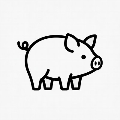 Cute cartoon pig illustration