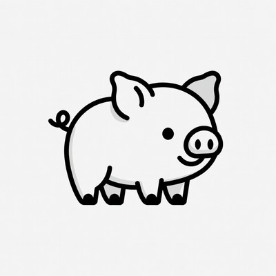 Cute cartoon baby pig