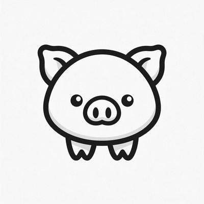 Cute cartoon pig illustration