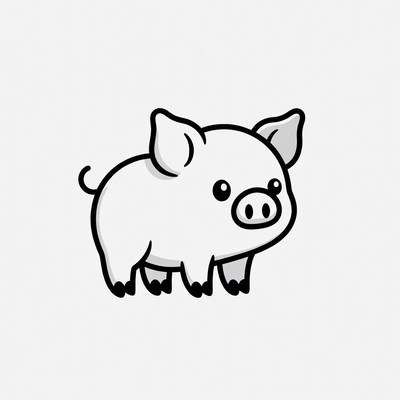 Cute cartoon baby pig