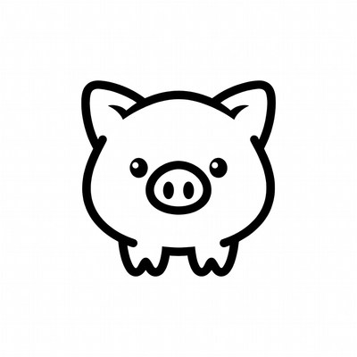Cute cartoon pig illustration
