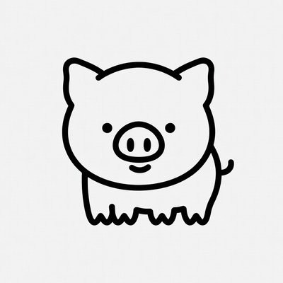 Cute cartoon pig illustration