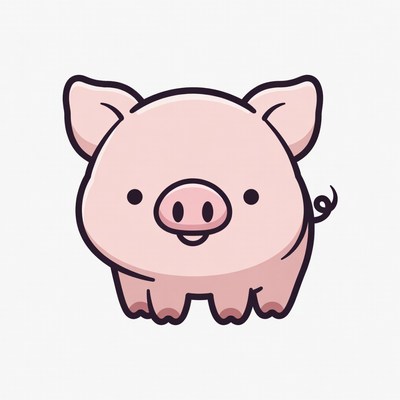 Cute pink pig illustration