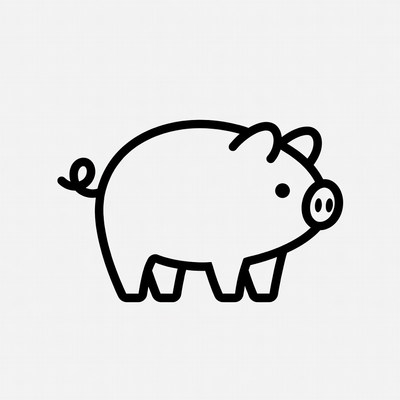 Cute cartoon pig illustration