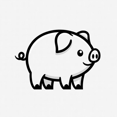 Cute cartoon pig illustration