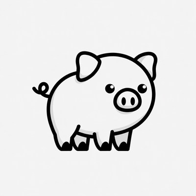 Cute cartoon pig illustration