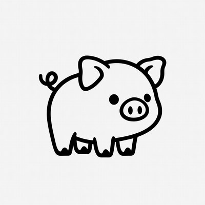 Cute cartoon baby pig