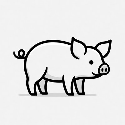 Cute cartoon pig illustration