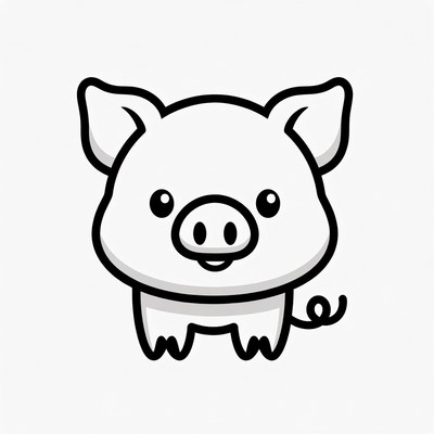 Cute cartoon pig illustration