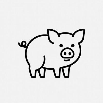 Cute cartoon pig illustration