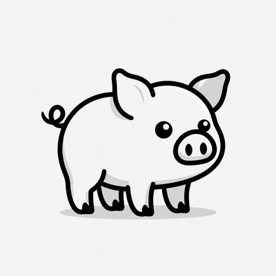 Cute cartoon baby pig