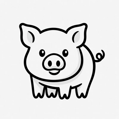 Cute cartoon pig illustration