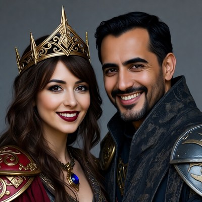 Queen and King in Fantasy Costumes
