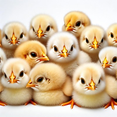 Group of Cute Baby Chicks