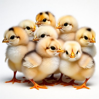 Group of Cute Baby Chicks