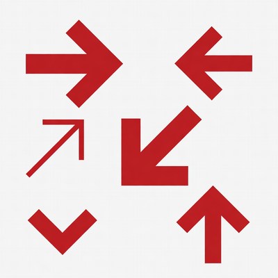 Red Arrows Pointing All Directions