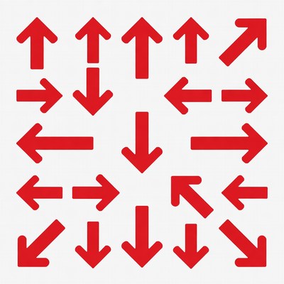 Red Arrows Icons Set