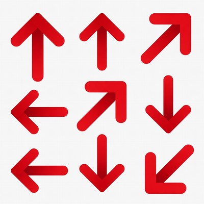 Red Directional Arrows Icons
