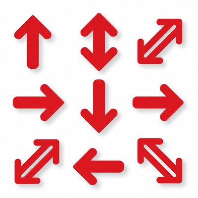 Red Arrows Icons Set