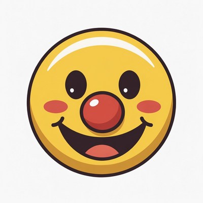 Smiling Clown Emoji with Red Nose
