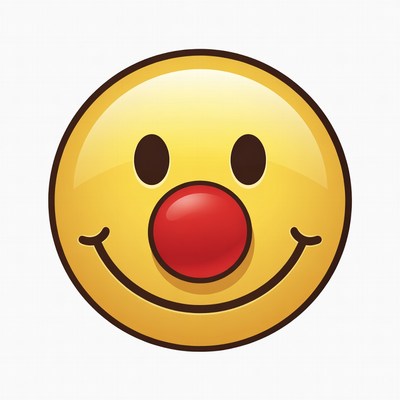 Smiling Clown Emoji with Red Nose