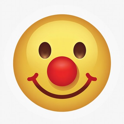Smiling Clown Emoji with Red Nose