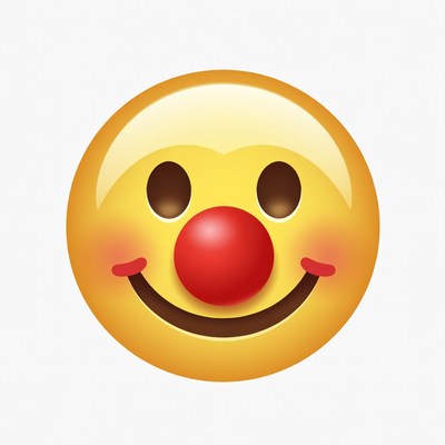 Clown Emoji with Red Nose