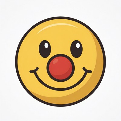 Smiling Clown Emoji with Red Nose