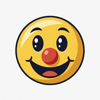 Smiling Clown Emoji with Red Nose