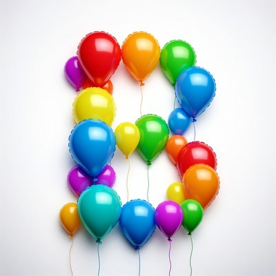 Colorful Balloons Forming Letter B