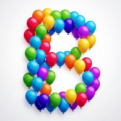 Colorful Balloons Forming Letter B