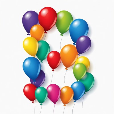 Colorful Balloons Forming Letter B